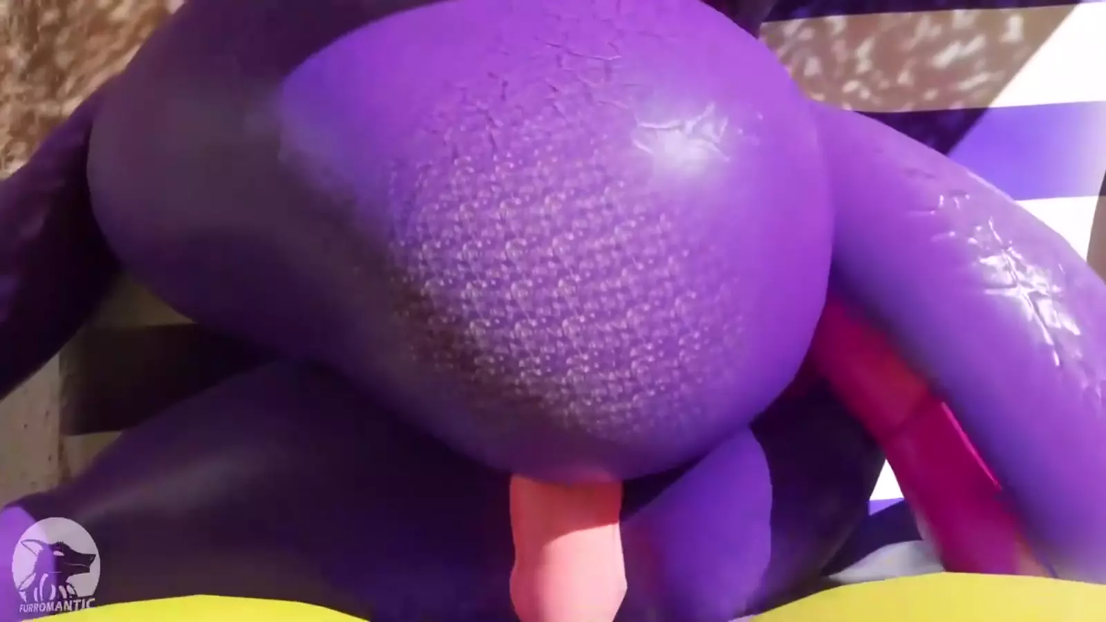 Characters with glistening bodies experiencing intense orgasms and cum inflation